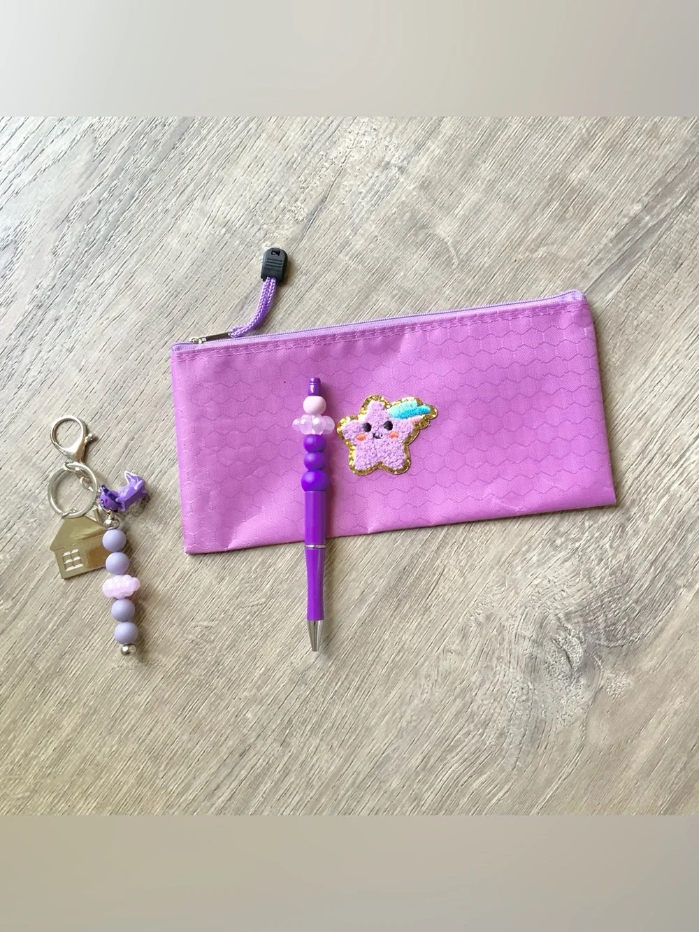 NEW📚 Homemade Crafted Beaded Pen & Bag Charm Pouch Set OS